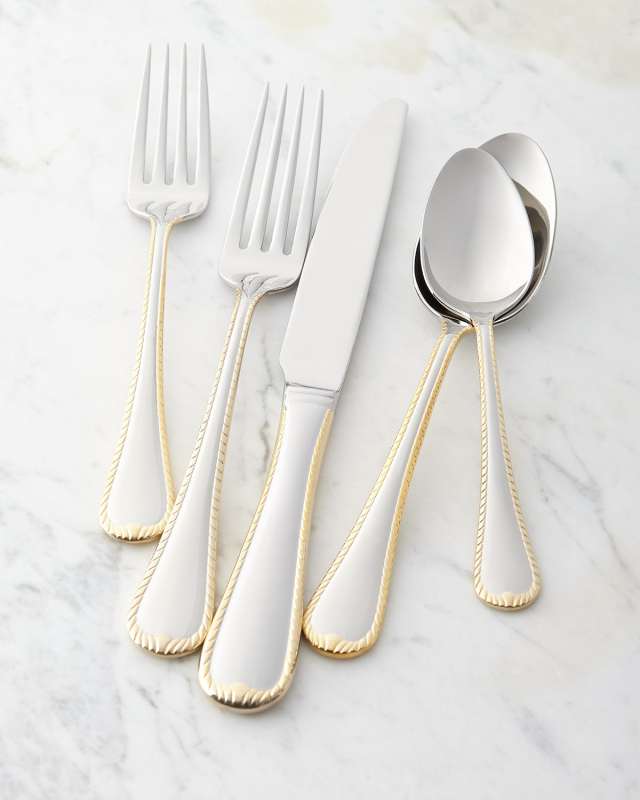 65-Piece Cameo Gold Flatware Service